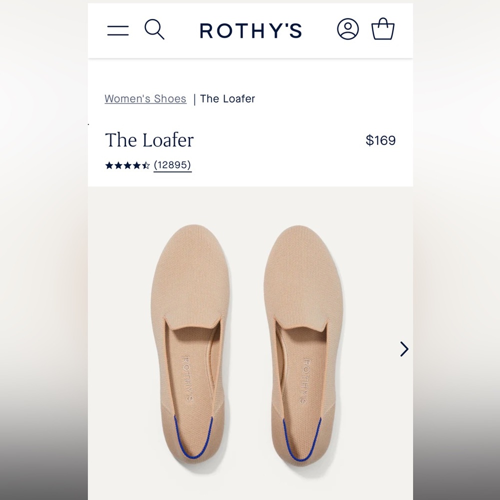 Rothy’s Ecru loafers size 10 - only worn once